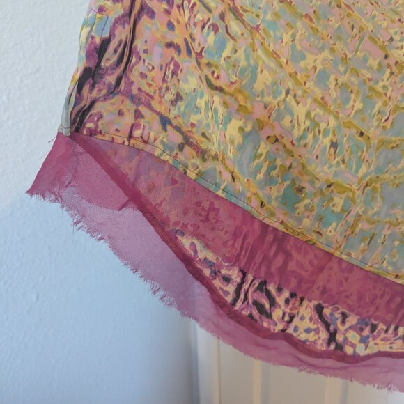 Vera Wang Breezy Sleeveless Tunic | L | High / Low | Multi color print | EUC - Picture 4 of 8